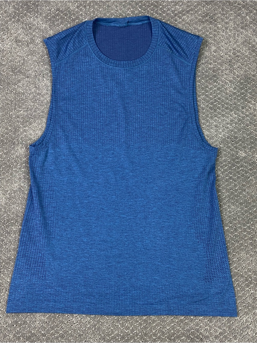 Lululemon Metal Vent Tech Tank Top T Shirt Mens Small Blue Gym Running